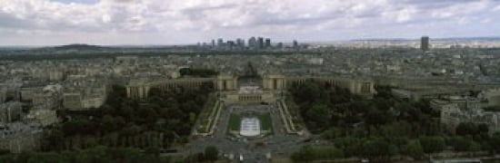 Cityscape viewed from the Eiffel Tower Paris Ile-de-France France Canvas Art - Panoramic Images (36 x 12)