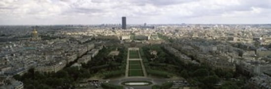 Cityscape viewed from the Eiffel Tower Paris Ile-de-France France Canvas Art - Panoramic Images (36 x 12)
