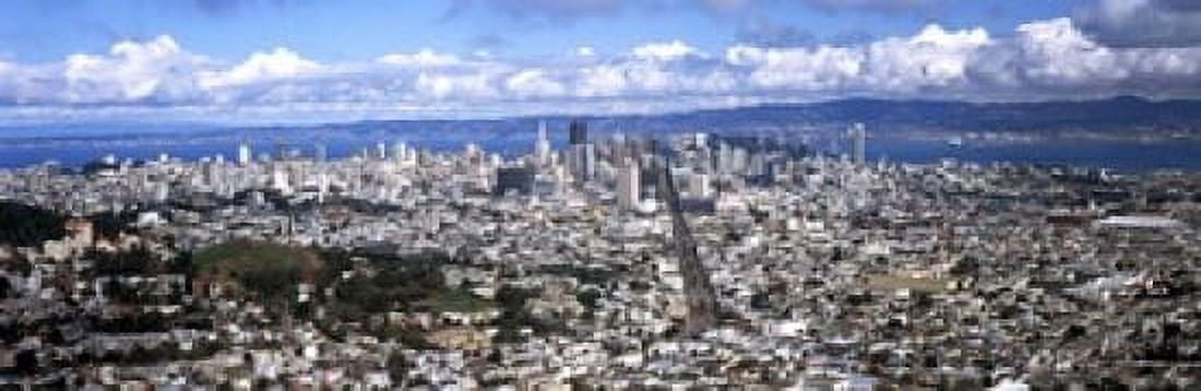 Cityscape viewed from the Twin Peaks San Francisco California USA Canvas Art - Panoramic Images (18 x 6)