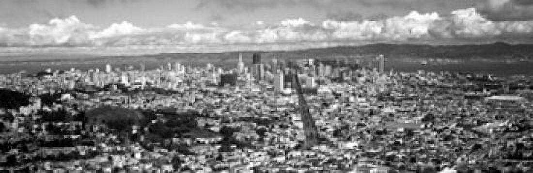 Cityscape viewed from the Twin Peaks San Francisco California USA Canvas Art - Panoramic Images (18 x 6)