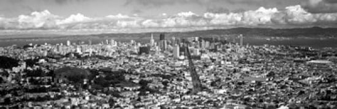Cityscape viewed from the Twin Peaks San Francisco California USA Canvas Art - Panoramic Images (36 x 12)