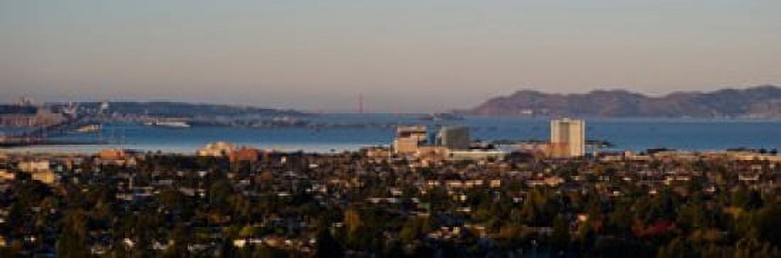 Cityscape with Golden Gate Bridge and Alcatraz Island in the background San Francisco California USA Canvas Art - Panoramic Images (18 x 6)