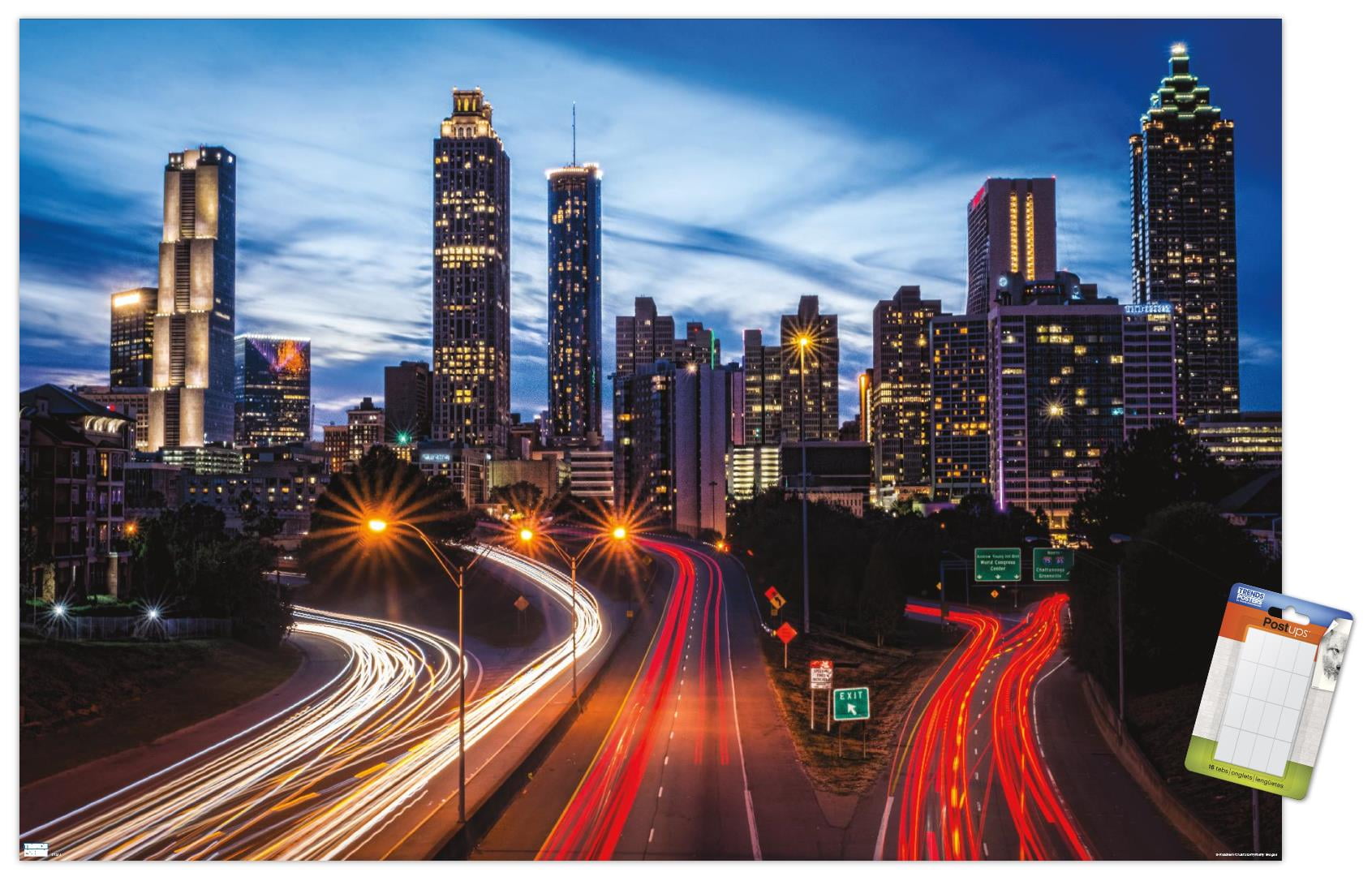 Cityscapes - Atlanta, Georgia Wall Poster, 14.725" x 22.375"