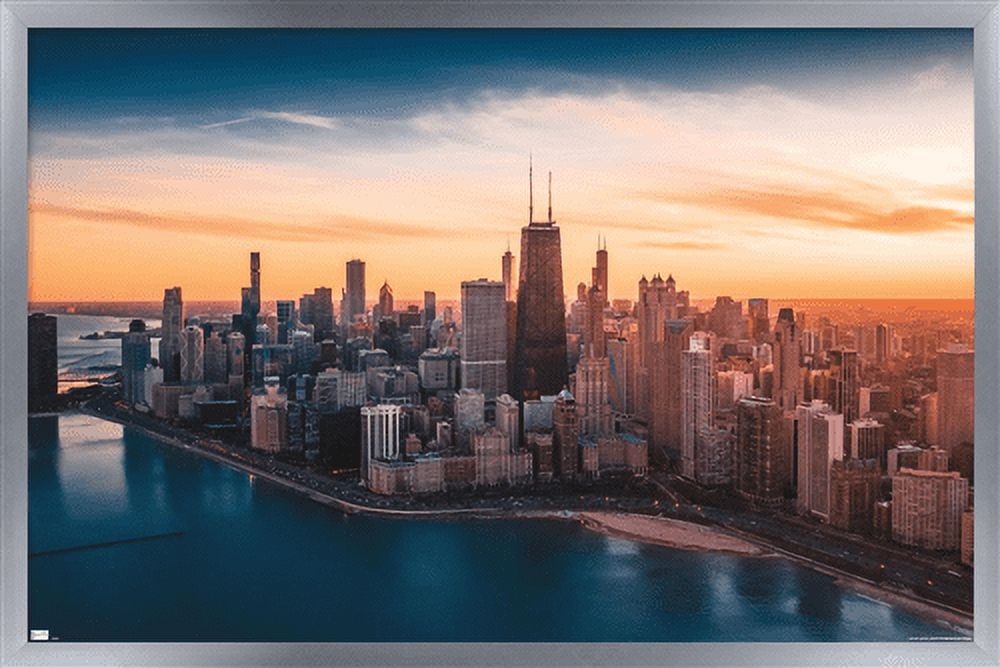 Cityscapes - Chicago, Illinois Wall Poster, 14.725" x 22.375", Framed