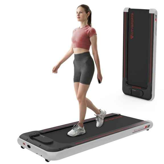 Citysports Treadmill Portable Walking Pad, Adjustable Speed with APP, LCD Screen & Calorie Counter, Ultra Thin and Silent (Black White)
