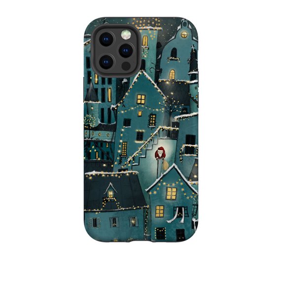 Citywinkles Blue Whimsical Houses Phone Case for iPhone 16 15 14 13 12 11 Pro Max