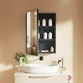 thumbnail image 1 of Ciumeeo Bathroom Wall Cabinet Single Door Storage Medicine Cabinet with Mirror and Hidden Shelves, Black, 1 of 9