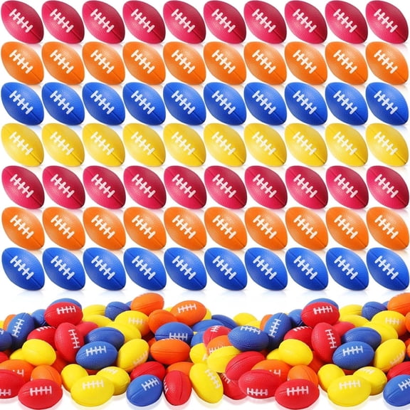 Civaner 100 Packs Mini Football Sports Stress Ball Foam Small Footballs Mini ...