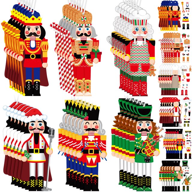 Civaner 24 Sets Nutcracker Christmas Stickers Nutcracker Ornaments for