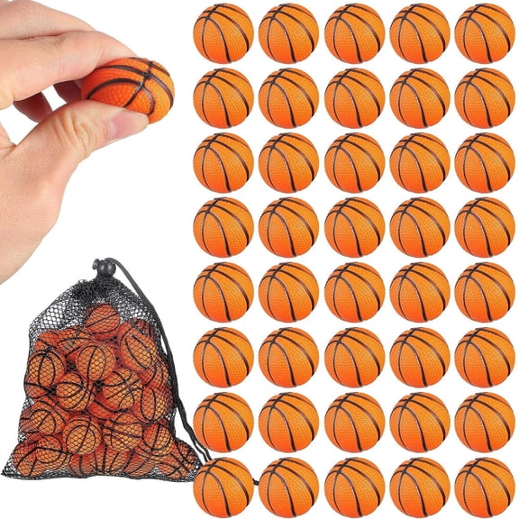Civaner 40 Pcs Mini Basketball Party Favors Tiny 1.18 Inch, Orange