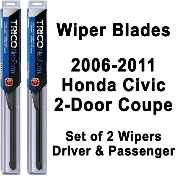 Civic 2-Door Coupe Wiper Blades (Set of 2) 2006 2007 2008 2009 2010 2011