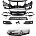 thumbnail image 2 of Front Upper & Lower Grille Set For Honda Civic Sedan 2019-2021 – 8-Piece Kit, Gloss Black 2 of 5