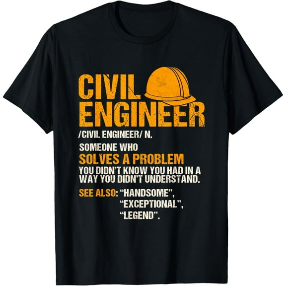 Civil Engineer Funny Definition Engineering T-Shirt