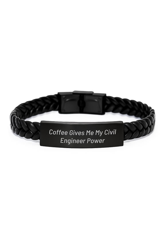 Civil Engineer Power Wristband, Funny Quote Interlaced Leather Bracelet Gifts for Men, Women, Friends, Coworkers, and Family on Birthday