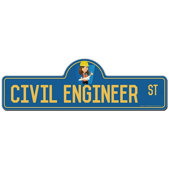 Civil Engineer Street Sign | Indoor/Outdoor | Funny Home Decor for Garages, Living Rooms, Bedroom, Offices | SignMission personalized gift