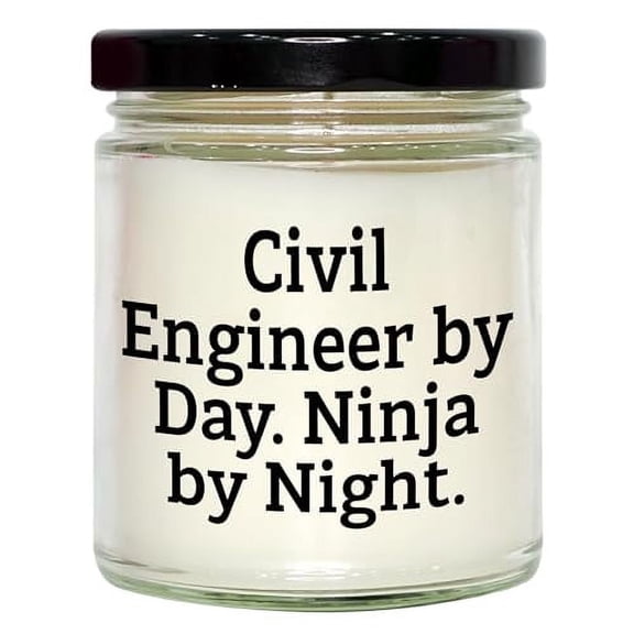 Civil Engineer by Day, Ninja by Night, 9oz Vanilla Soy Candle Gift for Christmas