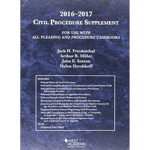 Pre-Owned Civil Procedure Supplement, For Use with All Pleading and Procedure Casebooks (American Casebook Series) - 2016 - 2017 edition (Paperback) 1634607589 9781634607582