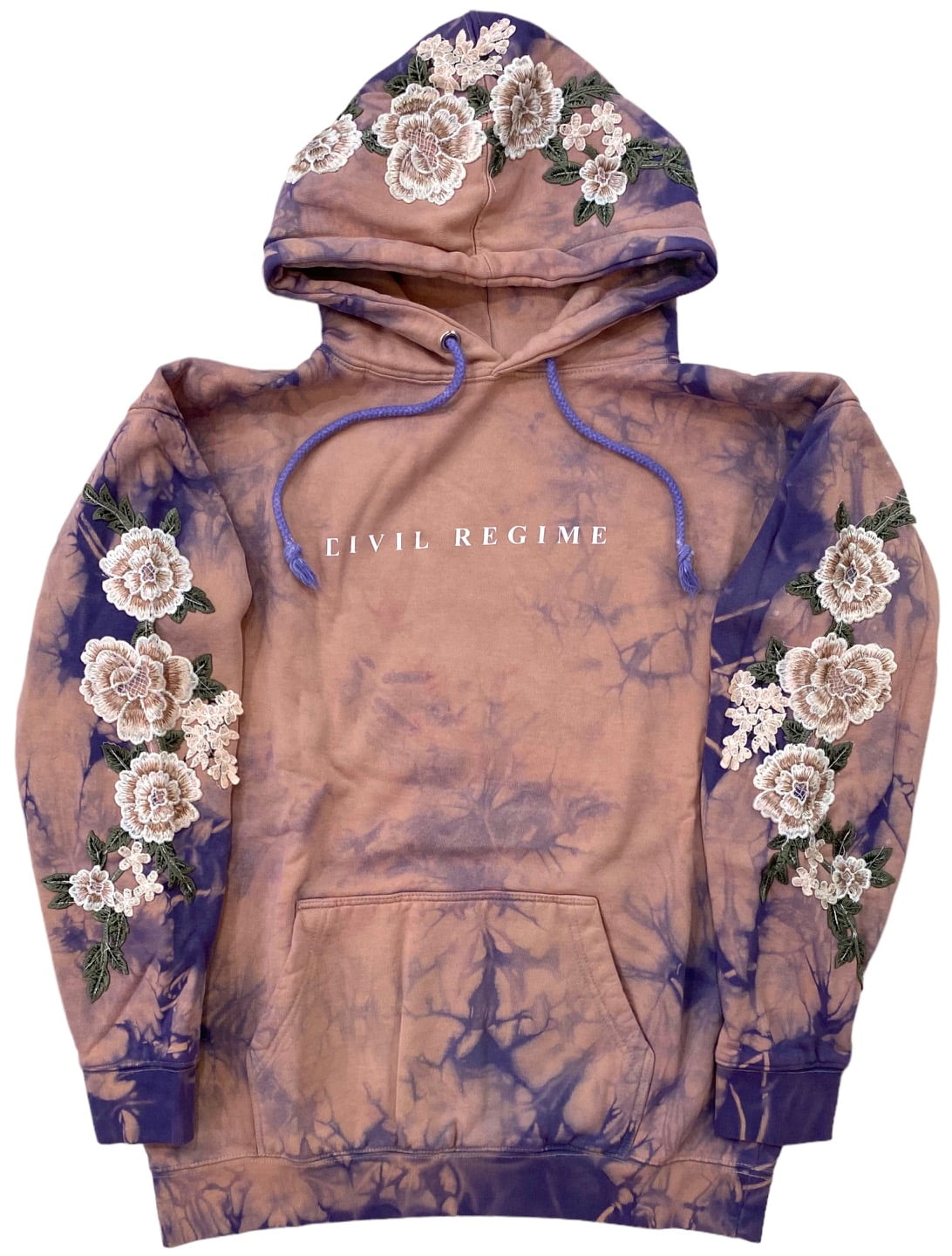 Civil Regime by Darc Sport Women's Embroidered White Rose Tie Dye