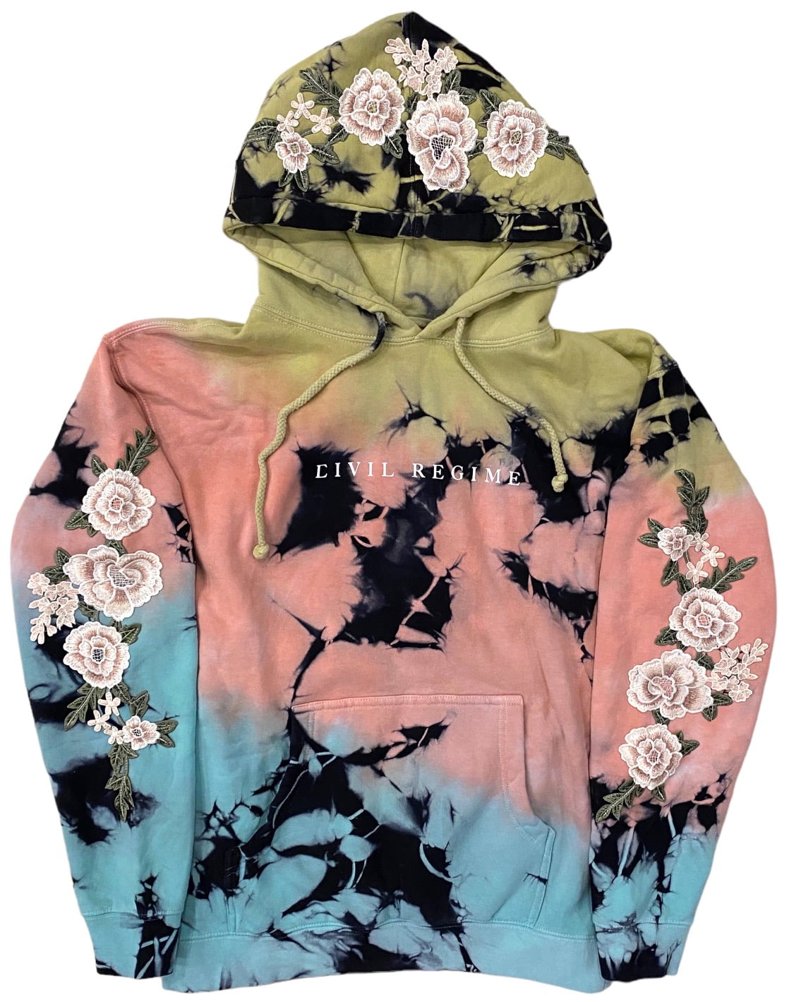 Civil Regime by Darc Sport Women s White Rose Tie Dye Hoodie in Lightning Medium Lightning Walmart