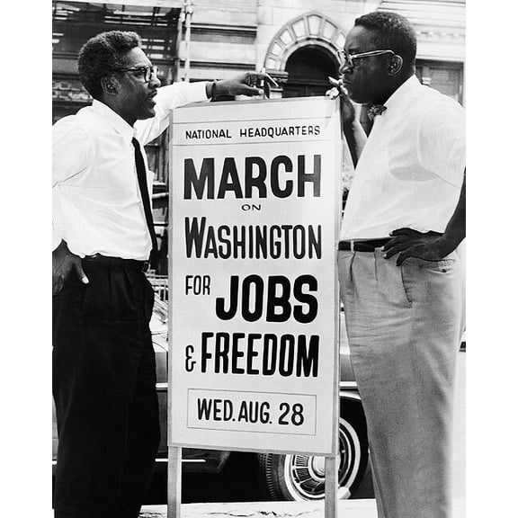 Civil Rights Era Sign for March on Washington - 20x30 Inch Glossy Laminated Aviation Poster - Stunning Detail and Bold Colors
