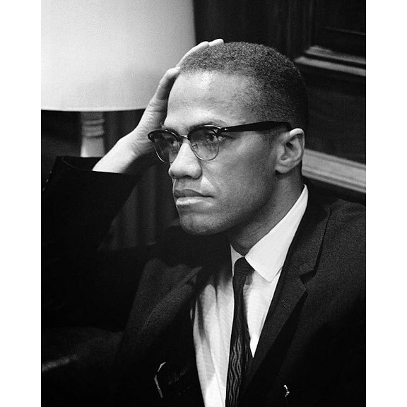 Civil Rights Leader Malcolm X Portrait - 20x30 Inch Laminated Aviation Poster - Stunning Detail and Bold Colors