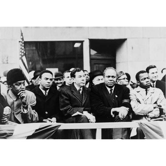 Civil Rights Leaders In Nyc. L To R Bayard Rustin History (24 x 18)