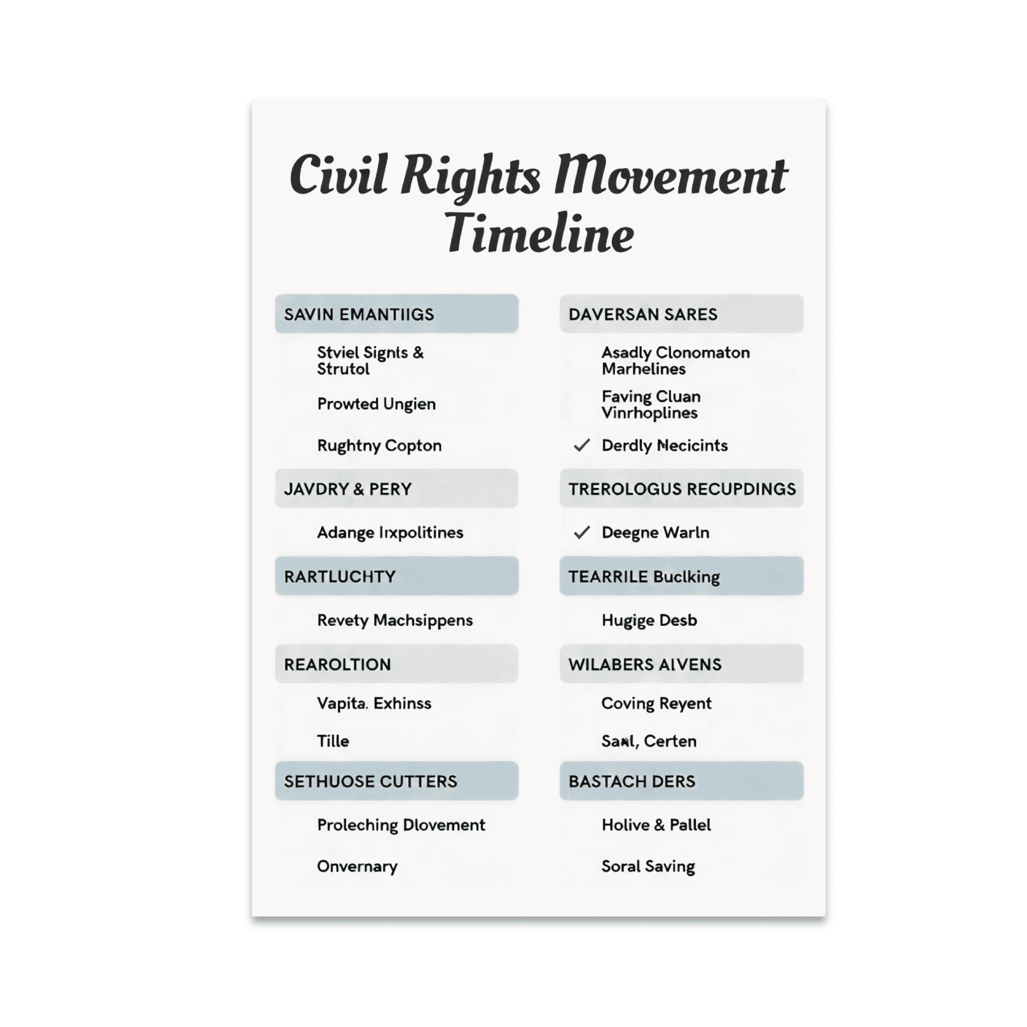 Civil Rights Movement Timeline Poster - History Enthusiast - 13x19 ...
