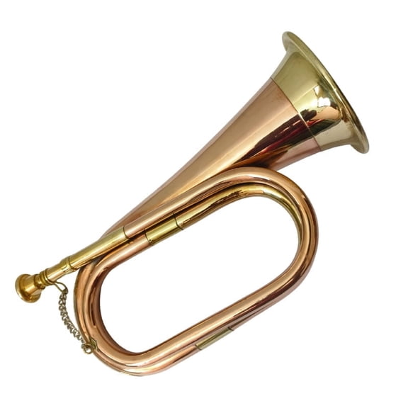 Civil War Era Solid Copper Bugle US Military Cavalry Musical Instruments with Mouthpiece