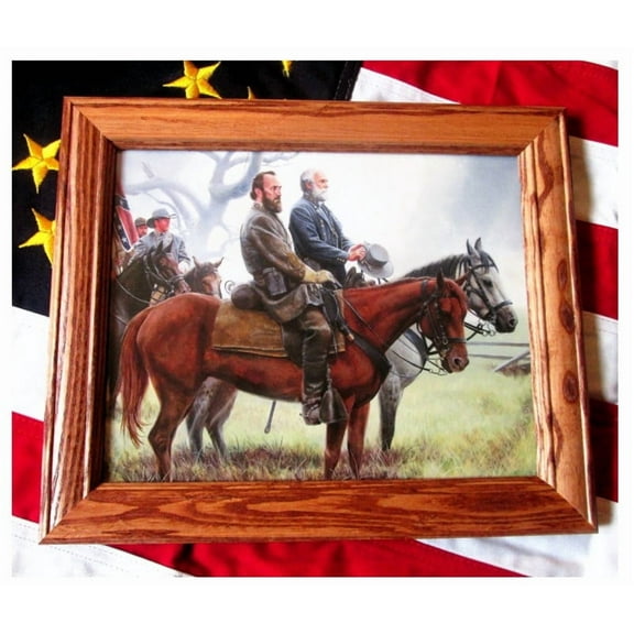 Civil War Print. Generals Robert E. Lee and Stonewall Jackson, Battle of Gaine's Mill Framed Art Prints