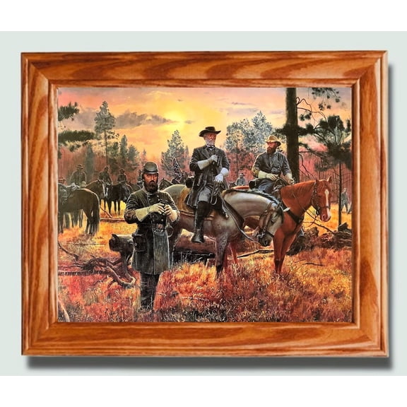 Civil War Print. Robert E Lee, Stonewall Jackson, James Longstreet at SUNSET. Patriotic Wall Decor, Wall Art.