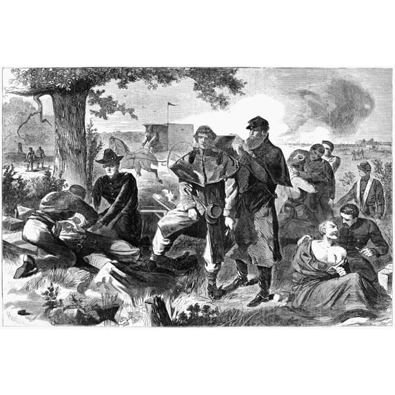Civil War Surgeon 1862. Na Union Army Surgeon At Work During The American Civil War. Wood Engraving 1862 After