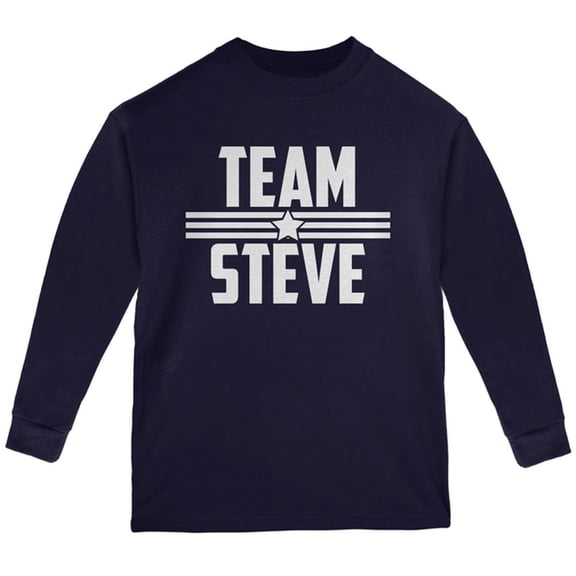 Civil War Team Steve Youth Long Sleeve T Shirt Navy YMD