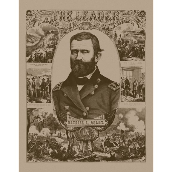 Civil War poster of General Ulysses S. Grant wearing his military uniform Poster Print
