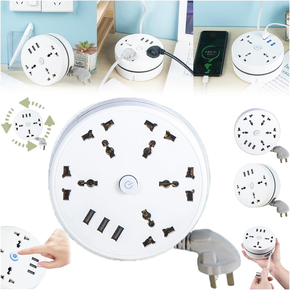 Civiliank Universal Power Strip 5.9/9.2ft Universal Multiple Outlets ...
