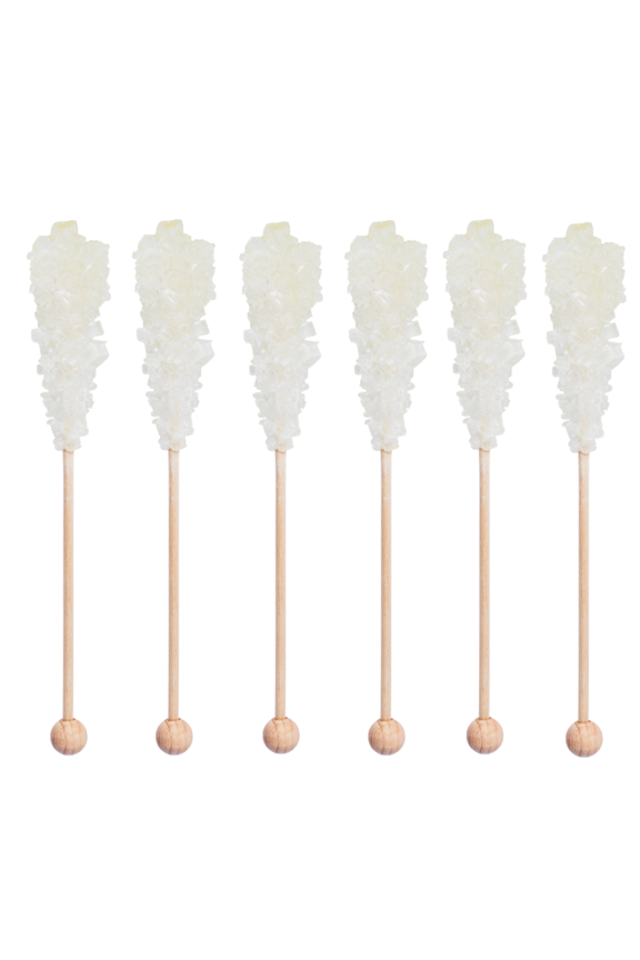 Premium Rock Candy, Large Swizzle Sugar Sticks, All Natural, Individually Wrapped, Non-GMO, Gluten-Free QTY 100
