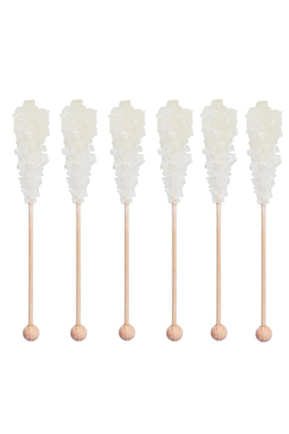 Rock Candy, Large Swizzle Sugar Sticks, Natural, Individually Wrapped, (50 Count)