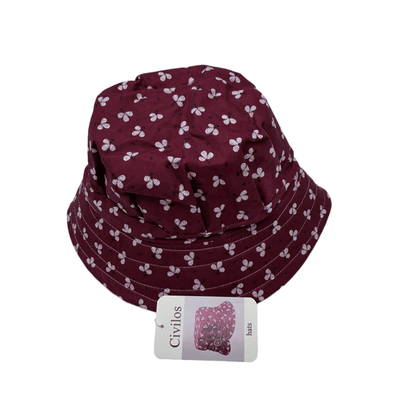 Civilos hats Floral bowler hat for travel and outdoor activities, red