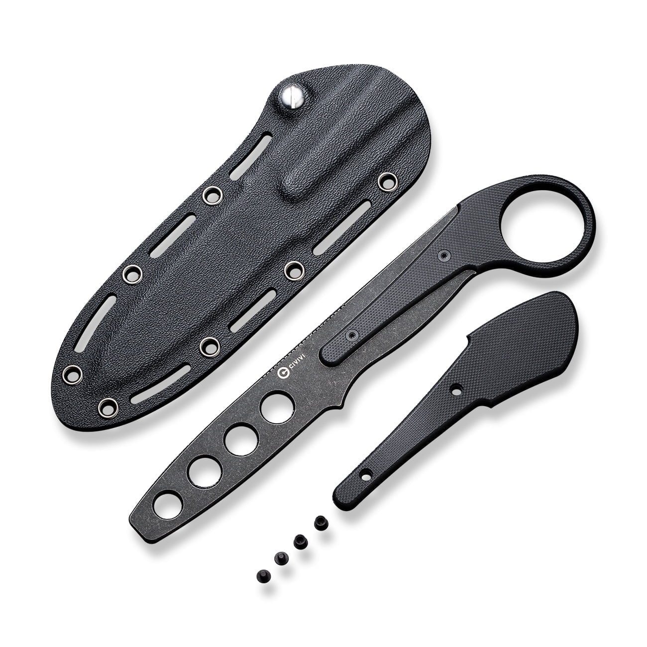 CIVIVI Knives Varius Trainer 22009C-1 Black G10 D2 Steel Fixed Blade Knife