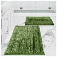 thumbnail image 1 of Civkor Bathroom Rugs, Bath Mats Set 2 Pieces with Non Slip Backing, 31x20 Plus 24x16Inch, Machine Washable, Soft Shiny Chenille and Quick Qry, Green, 1 of 8