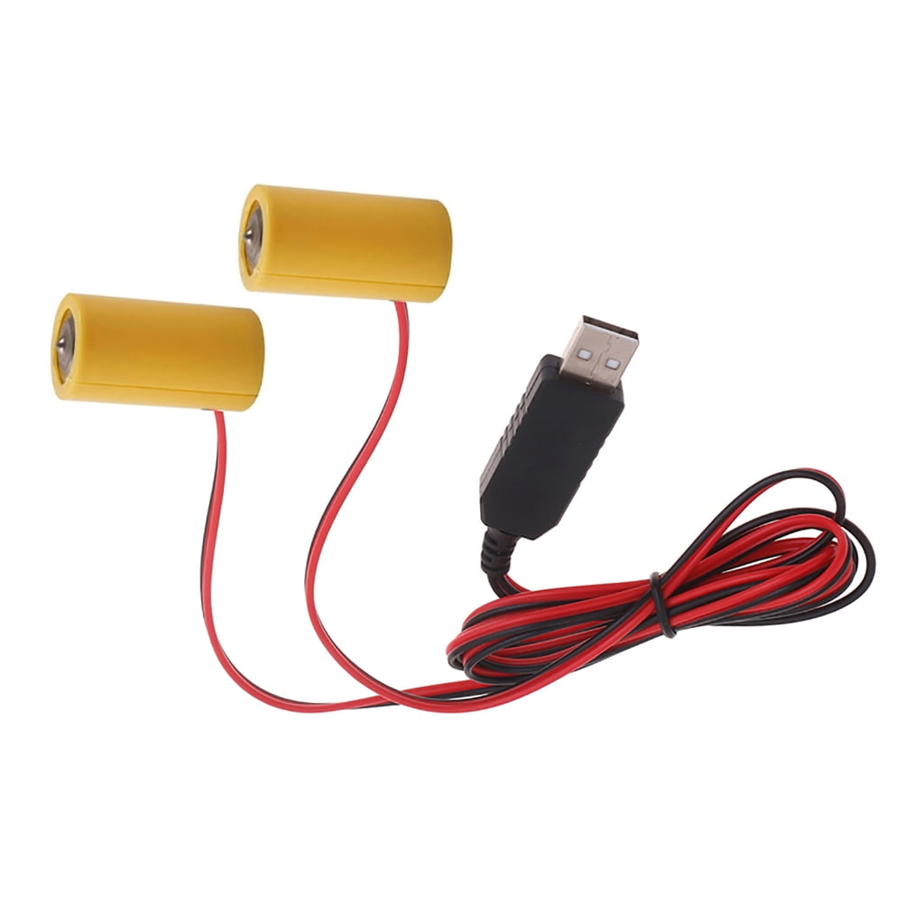 Ciwanning 1 Set False Battery Eliminators USB 1 to 2 LR14 C Battery ...