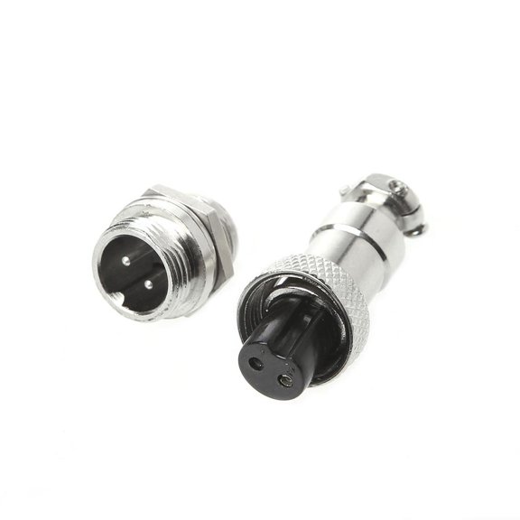 Ciwanning 1 Set GX12 2/3/4/5/6 Pin Aviation Connector Plugs Male & Female Thread Panel Connector Sliver Aviation Wire Connector