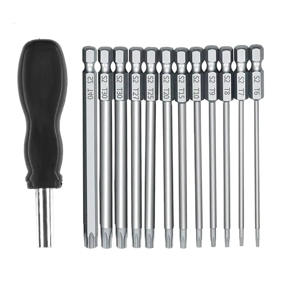 Ciwanning 100mm 1/4inch Hex Shank Blossom Head Magnetic Screw Driver Bit Set Security