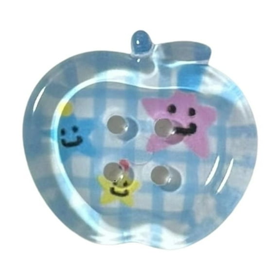 Ciwanning 10Pcs Fruit Shape Acrylic Button 4 Hole Button 20mm Sewing Button for Art Craft Sewing Knitting Clothing Decoration