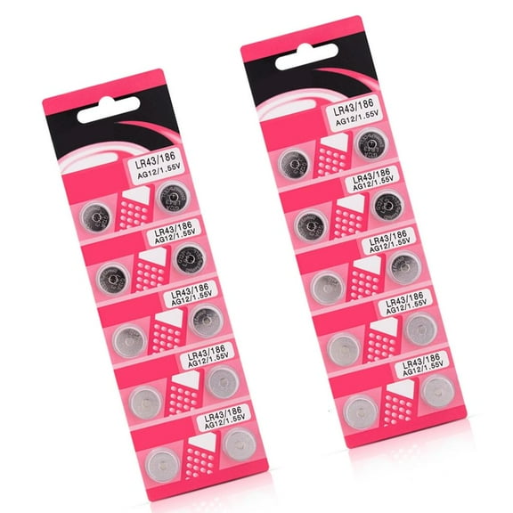 Ciwanning 10pcs/20pcs Long Lasting AG12 LR43 Alkaline Button Cells For Small Electronics