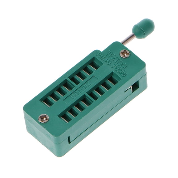 Ciwanning 16 20 24 28 40 P Pin 2.54MM Green DIP Test ZIF IC Socket Welding Type