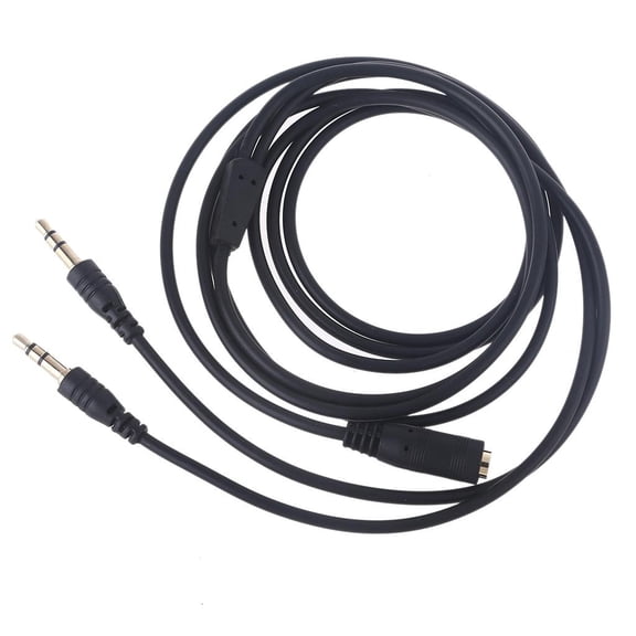 Ciwanning 1PC 3.5mm Audio Splitter Cable Female to 2 Male Black Stereo Jack Adapter Cable