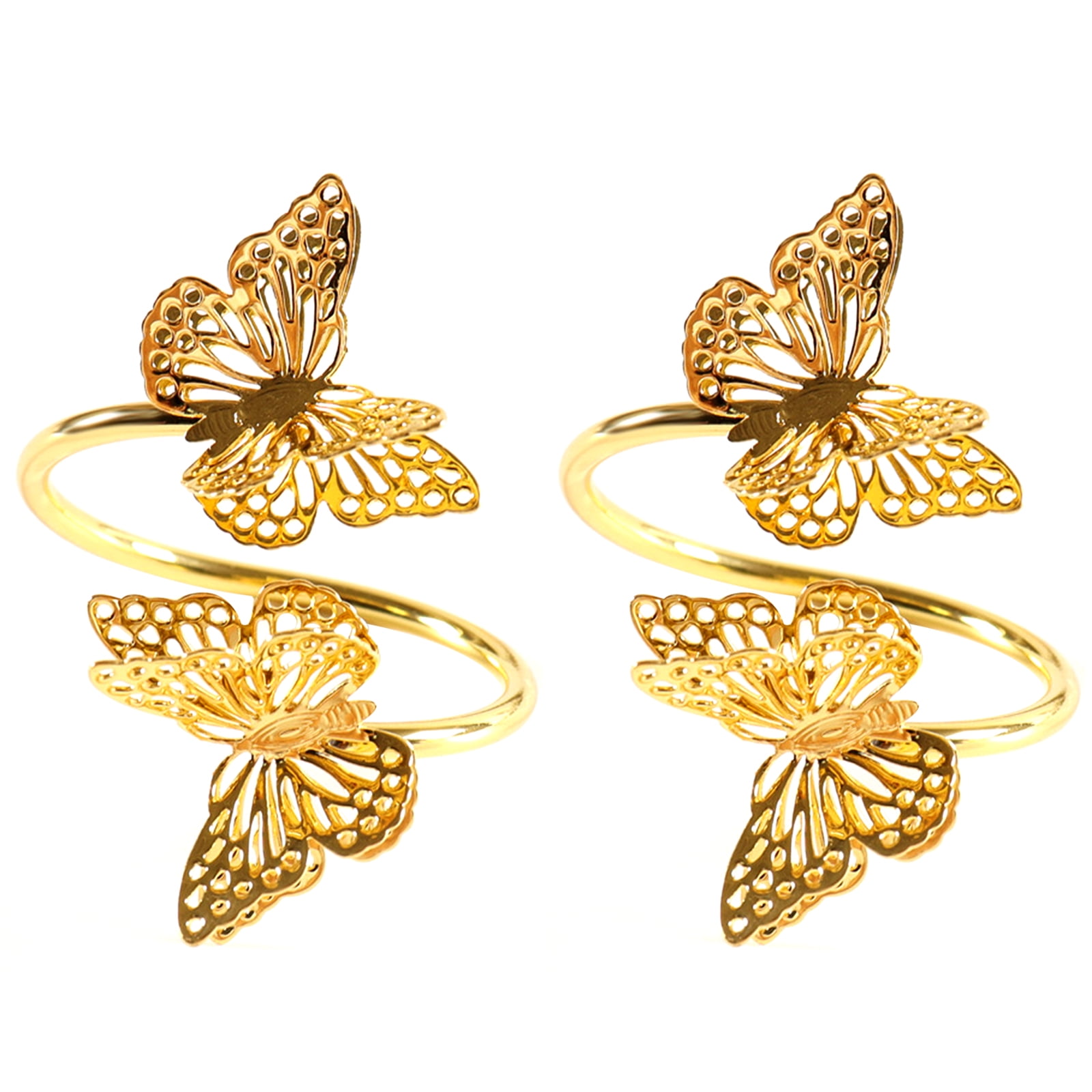 Party Rings Double Pack Ciwanning 2 Pack Napkin Rings Serviette Napkin Rings for Butterfly ...