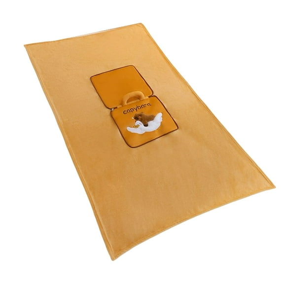Ciwanning 2 in 1 Capybaras Pillow Travel Blanket Folding Air Conditioning Blanket Car Interior Cushions Pillow Office Naping Quilt