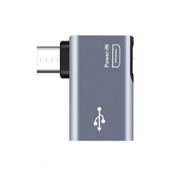 Ciwanning 2-in-1 Power-in Micro USB OTG Adapter 90 Degree Left /Right Angled Converters Micro USB Power Charging Port for Tablets