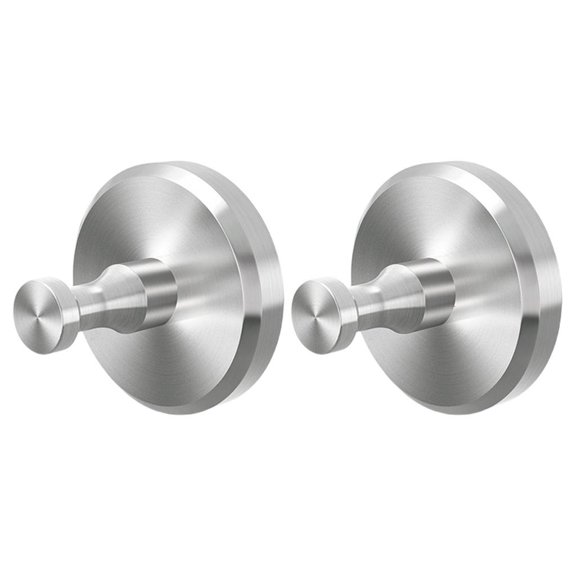 Ciwanning 2pcs Sturdy Stainless Steel Adhesive Hook Portable for Home Organization